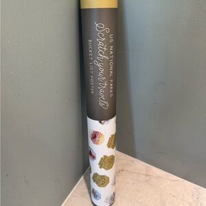US National Parks Scratch Your Travels Bucket List Poster Gold Edition NWT